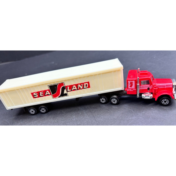 Vintage HO Scale 1/87 Die cast SEALAND SL Semi Truck, Red Tractor Trailer l - Picture 11 of 11